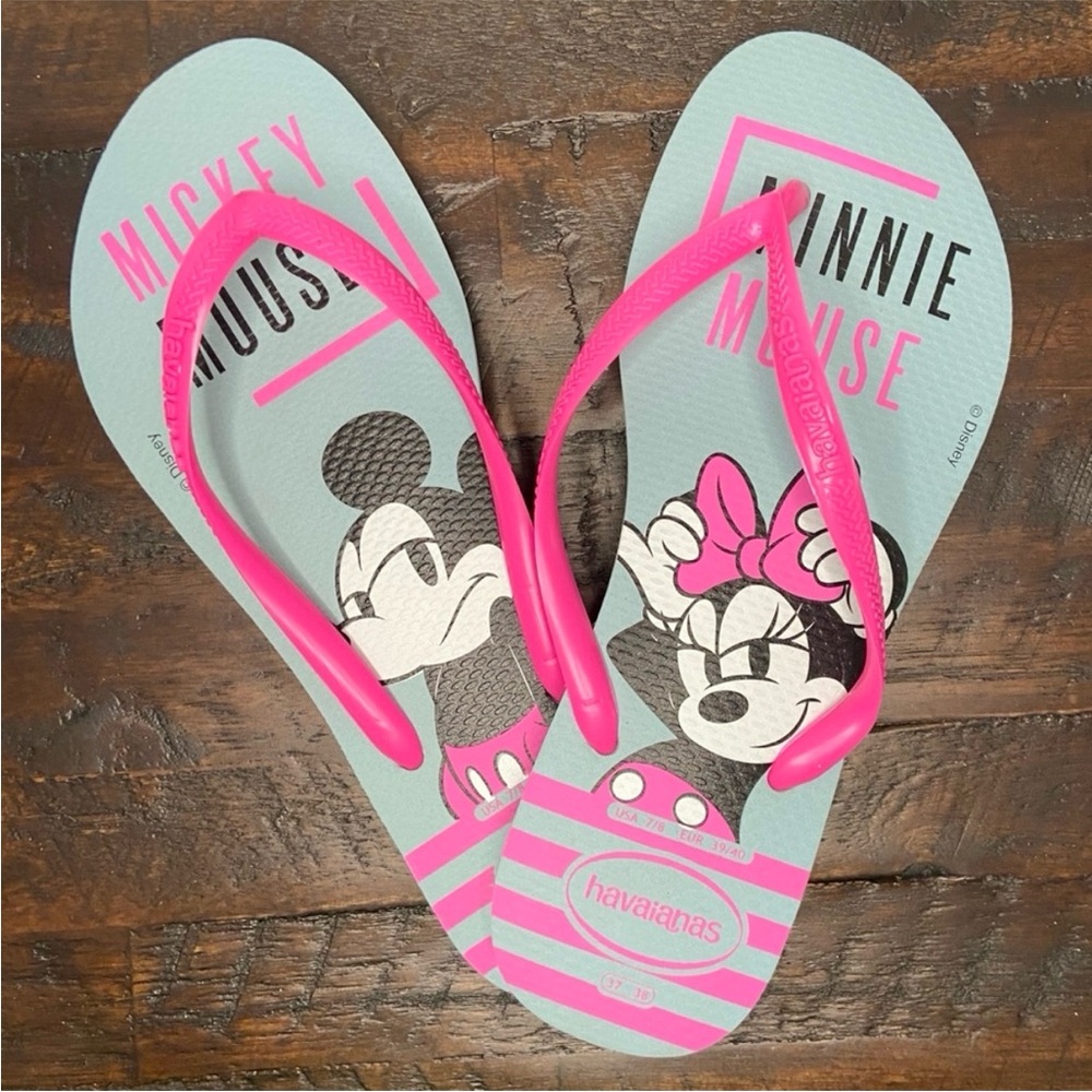 Havaianas Disney Mickey Minnie Mouse Thong Flip Flop Women's 7/8